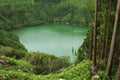 Amazing beautiful landscape view of green lagoon Lagoa do Rasa o Royalty Free Stock Photo