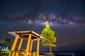 Amazing beautiful of night sky Milky Way Galaxy Royalty Free Stock Photo