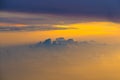 Beautiful Panorama Of Sunset Sunrise Above Clouds Royalty Free Stock Photo