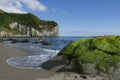 Amazing beautiful sea landscape view of Moinhos beach Porto Formoso cost in Azores island of Portugal Royalty Free Stock Photo