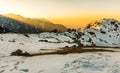 Beautiful sunrise at Triund hill top at Mcleodganj, Dharamsala, Himachal pradesh Royalty Free Stock Photo