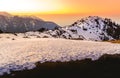 Beautiful sunrise at Triund hill top at Mcleodganj, Dharamsala, Himachal pradesh Royalty Free Stock Photo