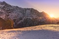 Sunrise at Triund hill top at Mcleodganj, Dharamsala, Himachal pradesh, Royalty Free Stock Photo