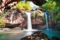 Amazing beautiful waterfalls in deep forest at Haew Suwat Waterfall in Khao Yai National Park Royalty Free Stock Photo