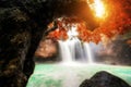 Amazing beautiful waterfalls in tropical forest at Haew Suwat Waterfall in Khao Yai National Park, Nakhonratchasima, Thailand Royalty Free Stock Photo