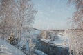 Amazing beautiful winter landscape of Russian winter Royalty Free Stock Photo