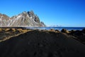 Amazing blacksand beach in Iceland Royalty Free Stock Photo