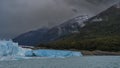 The amazing blue glacier of Perito Moreno. A wall of ice with cracks, crevices, peaks Royalty Free Stock Photo