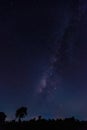 Amazing blue night sky milky way and star on dark background.Universe filled with stars, nebula and galaxy with noise and grain. Royalty Free Stock Photo