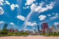 Amazing blue sky over Chicago on a sunny day - CHICAGO, USA - JUNE 11, 2019 Royalty Free Stock Photo