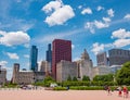 Amazing blue sky over Chicago on a sunny day - CHICAGO, USA - JUNE 11, 2019 Royalty Free Stock Photo