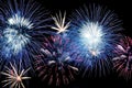 Amazing blue, white and pink fireworks Royalty Free Stock Photo