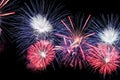 Amazing blue, white and pink fireworks Royalty Free Stock Photo