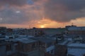 Amazing bogota colombia city dusk into a industrial neighborhood