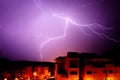 Amazing bolt of lightening at night in Spain