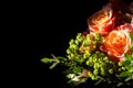 Amazing bouquet of roses on black Royalty Free Stock Photo