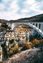 Amazing bridge de Chauliere in Gorges du Verdon, France. Royalty Free Stock Photo