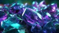 Amazing bright and shiny Alexandrite crystal cluster background. Jewel mineral detailed macro. Generative AI