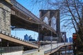 Amazing Brooklyn Bridge in New York - iconic landmark- MANHATTAN - NEW YORK - APRIL 1, 2017