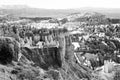 Amazing Bryce Canyon National Park landscape in monochrome Royalty Free Stock Photo