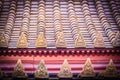 Amazing Buddha image pattern on roof tiles at Wat Benchamabophit Temple (The Marble Temple), Bangkok, Thailand. Royalty Free Stock Photo