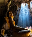 Amazing Buddhism with the ray of light in the cave