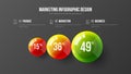 Amazing business infographic presentation vector 3D colorful balls illustration.