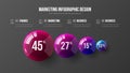 Amazing business 4 element infographic presentation vector 3D colorful balls illustration.