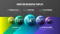 Amazing business 5 option infographic presentation vector 3D colorful balls illustration.