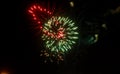Amazing celebration multicolored sparkling fireworks. 4th of July beautiful fireworks.