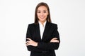Amazing cheerful business woman standing with arms crossed Royalty Free Stock Photo