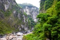 Amazing chinese nature in Taroko National Park, Taiwan. Taroko Gorge is a popular taiwanese tourist spot. Steep rocks along river