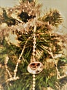 Decorative silver bells on the christmas tree Royalty Free Stock Photo