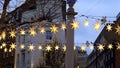 Amazing Christmas lights Seven Dials London - LONDON, ENGLAND - DECEMBER 10, 2019 Royalty Free Stock Photo