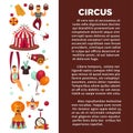 Amazing Circus Promo Poster With Participants Of Show And Equipment.