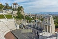 Amazing cityscape and Ancient Roman theatre in Plovdiv