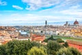 Amazing cityscape of Florence, Tuscany, Italy. Historical city center along Arno river with major sights Ponte Vecchio Bridge and Royalty Free Stock Photo