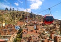 Amazing cityscape of La Paz with Mi Teleferico, the aerial cable car urban transit system serving La PazÃ¢â¬âEl Alto metropolitan