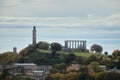 Amazing cityscape view of the Edinburgh city with famous monuments