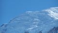 Amazing close up to the perennial glaciers of the Mont Blanc range on the French side. Ice and fresh snow. Wonderful landscape Royalty Free Stock Photo