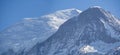 Amazing close up to the perennial glaciers of the Mont Blanc range on the French side. Ice and fresh snow. Wonderful landscape