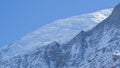 Amazing close up to the perennial glaciers of the Mont Blanc range on the French side. Ice and fresh snow. Wonderful landscape Royalty Free Stock Photo