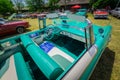 Amazing closeup view of classic vintage retro car interior