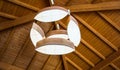 Amazing closeup view of stylish modern ceiling electrical lights Royalty Free Stock Photo