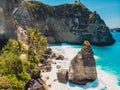 Amazing coastline, cliffs and blue ocean in Nusa Penida island