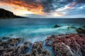 Amazing coastline in Fanore at sunrise in County Clare, Ireland