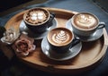 Amazing coffee art by barista Royalty Free Stock Photo