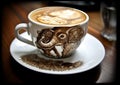 Amazing coffee art by barista Royalty Free Stock Photo