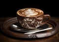 Amazing coffee art by barista Royalty Free Stock Photo