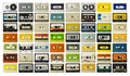 Cassette collection vintage music tapes Royalty Free Stock Photo